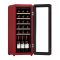 Customized 24 Bottle Freestanding Red Retro Wine Cooler with Beech Shelf and Universal Wheel F-class