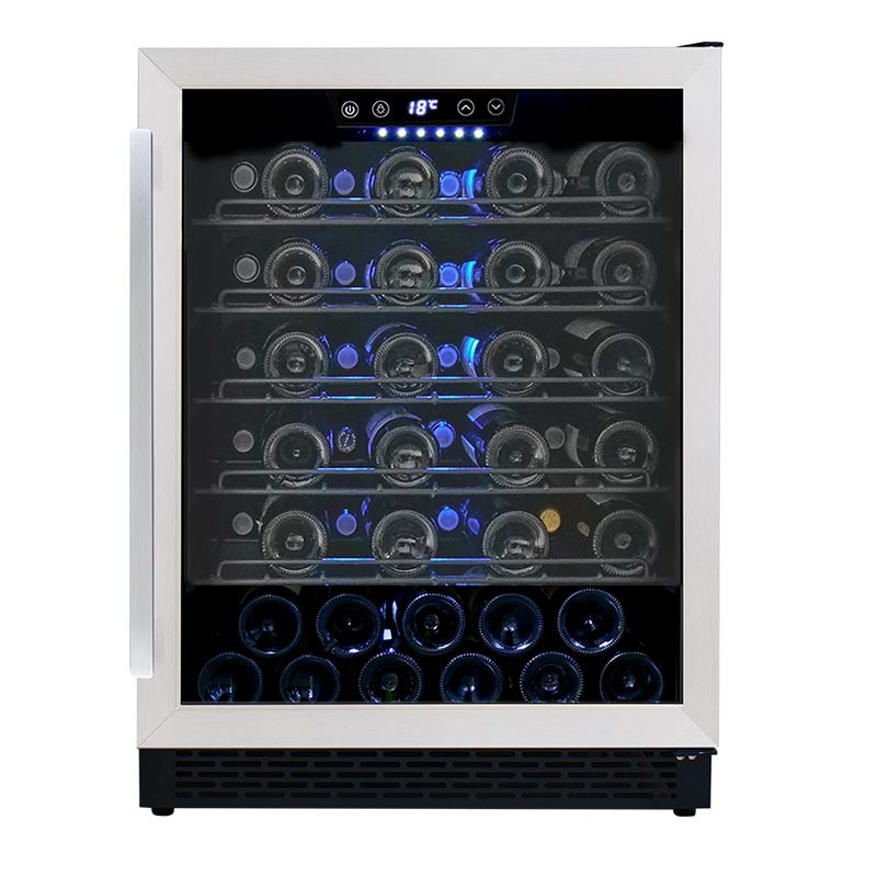 Josoo Wine Cooler 24 Inch Wide 53 Bottle Built-In Single Zone Wine ...