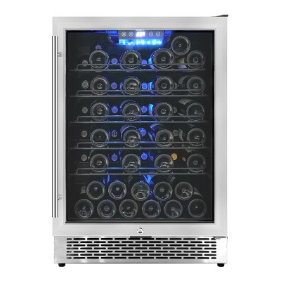 Wholesale 24 inch Built-In Wine Fridge Coolers ZS-A150 for Kitchen Wine Storage with Wire Rack and Stainless Steel Door