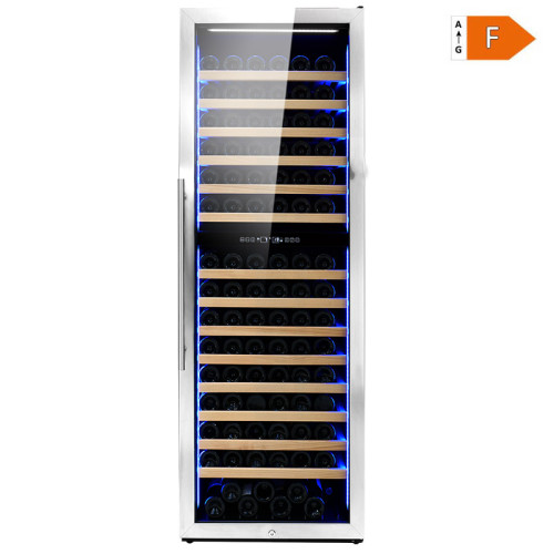 Wholesale Free Standing Dual Zone F class low noise Wine Cooler ZS-B459 with Blue LED Light and SS Door Frame