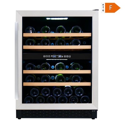 Wholesale 49 Bottles Dual Zone Built-In Wine and Beverage Fridge ZS-B145 for Wine Storage with Beech Wooden Rack and SS Door and Lock