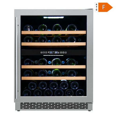 Wholesale 49 Bottles Dual Zone Built-In Wine Beverage Fridge ZS-B145 for Wine Storage with Beech Wood Rack and Seamless SS Door