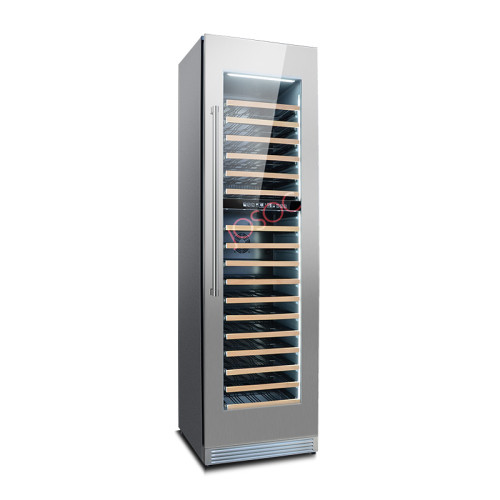 Wholesale Top 148 Bottles Wine Cooler Dual Zone Seamless SS Built In Wine Refrigerator With Slide Wire Shelf and Inverter Compressor ZS-B445