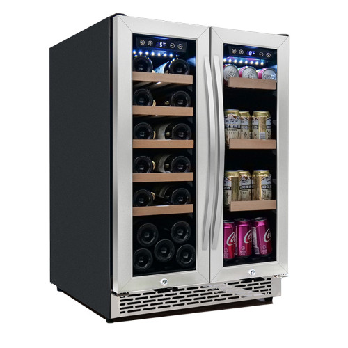 Wholesale Undercounter Wine And Beverage Coolers Fridge ZS-B120 For Drinks Storage With Stainless Steel Handle and Double Door