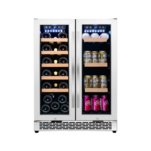 Wholesale Undercounter Wine And Beverage Coolers Fridge ZS-B120 For Drinks Storage With Stainless Steel Handle and Double Door