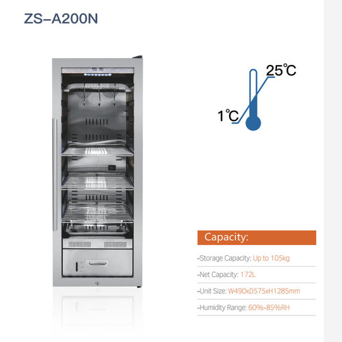 Josoo | 19.3'' 172L Curing Fridge For Meat Fish Beef Dry Age Refrigerador UVC for Home (ZS-A200N)