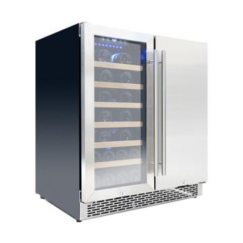 Wholesale Double-Door Stainless Steel Foam-Insulated Wine and Beverage Cooler Fridge for Drink