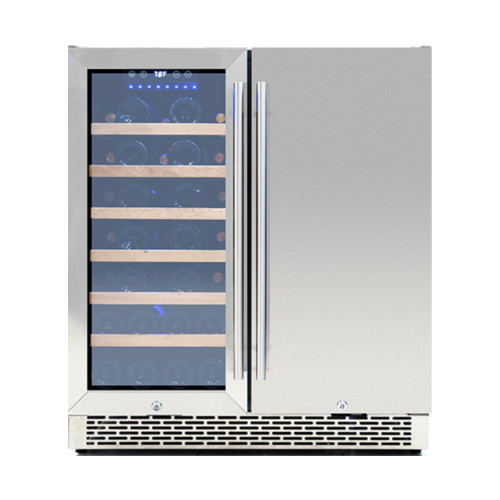 Wholesale Double-Door Stainless Steel Foam-Insulated Wine and Beverage Cooler Fridge for Drink