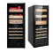 Humidors Factory OEM Dual Zone Humidity Cigar Cabinet and Wine Cooler ZS-B200X with 2 Different Wooden Rack and Full Glass Door