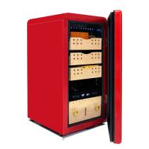 OEM Freestanding Retro Red Cigar Humidor ZS-A48X for Cigar Storage with Cedar Wood Rack Plastic Door