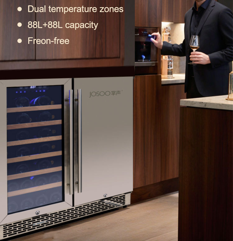 Dual Door Built-In Beverage Wine Cooler