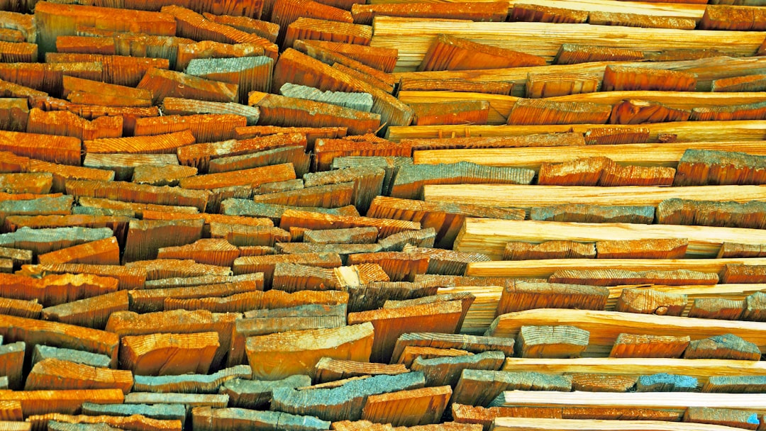 Stacks of raw Spanish Cedar lumber in a factory