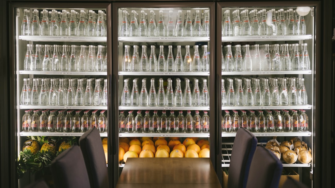 Interior view of a large compressor wine fridge with dual temperature zones