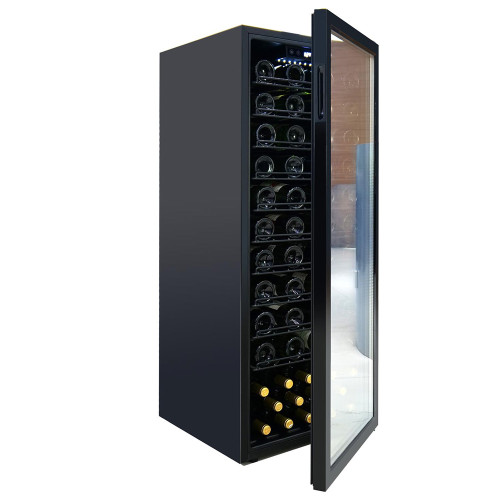 OEM 84 Bottles Free Standing Wine Cooler Refrigerator ZS-A200 For Wine Storage With Wire Shelf And Plastic Frame Door