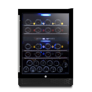 Wine Cooler Factory 820mm Height Black Dual Zone Wine Fridge for Storage Bordeaux with 4 Wire Rack ZS-B145