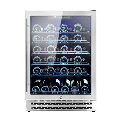 Großhandel 24-Zoll-Einbau-Weinkühlschränke ZS-A150 für die Weinlagerung in der Küche mit Drahtgestell und Edelstahltür