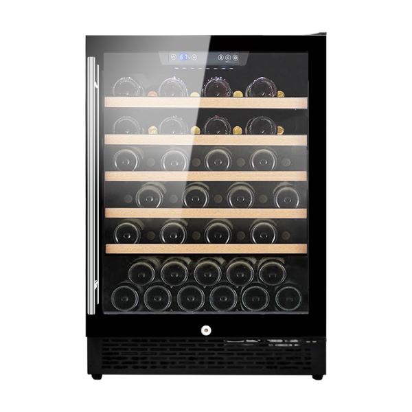 Resfriador de vinho elétrico personalizado de zona única de 24 polegadas ZS-A150 para resfriar vinho com porta de vidro