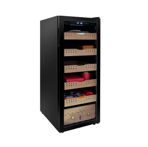 Fabrikproduktion Stand-Up-Zigarren-Humidor ZS-A200X für Hotelvilla 1500 Zigarren-Aufbewahrung mit Zedernholz-Regal-Glastür