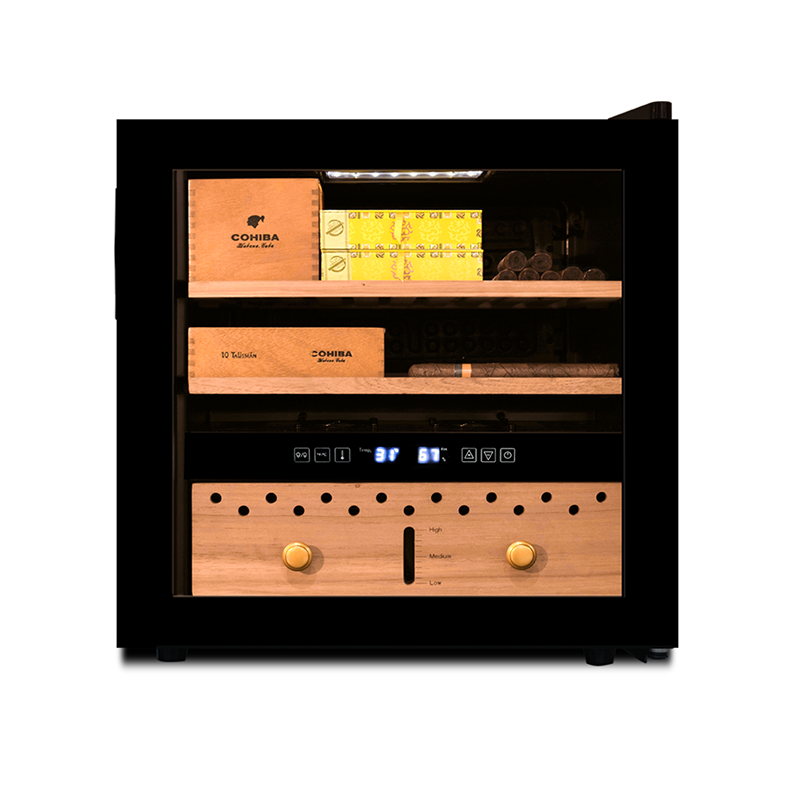 ODM 40 Tabletop Small Humidor Racing Cigar Cooler Glass Cigars Storage