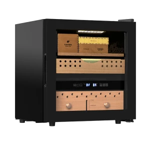 ODM 40 Tabletop Humidor Racing Zigarrenkühler Glas-Zigarren-Aufbewahrungsschrank mit Zedernholzregal