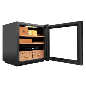 ODM 40 Tabletop Small Humidor Racing Cigar Cooler Glass Cigars Storage Cabinet with Cedar Wooden Rack