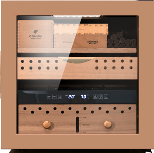 Wholesale Manufacturers Cigar Humidor cooler with humidity control ZS-A40X for Cigars Stock Up Rose Golden Seamless SS Door