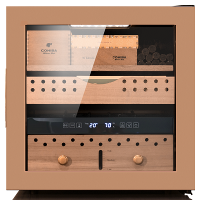 Wholesale Manufacturers Cigar Humidor cooler with humidity control ZS-A40X for Cigars Stock Up Rose Golden Seamless SS Door