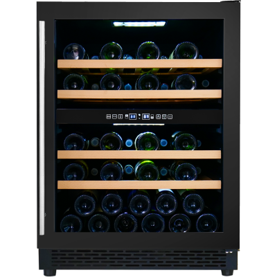 Wine Cooler Factory 820mm Height Black Dual Zone Wine Fridge for Storage Bordeaux with 4 Wire Rack ZS-B145
