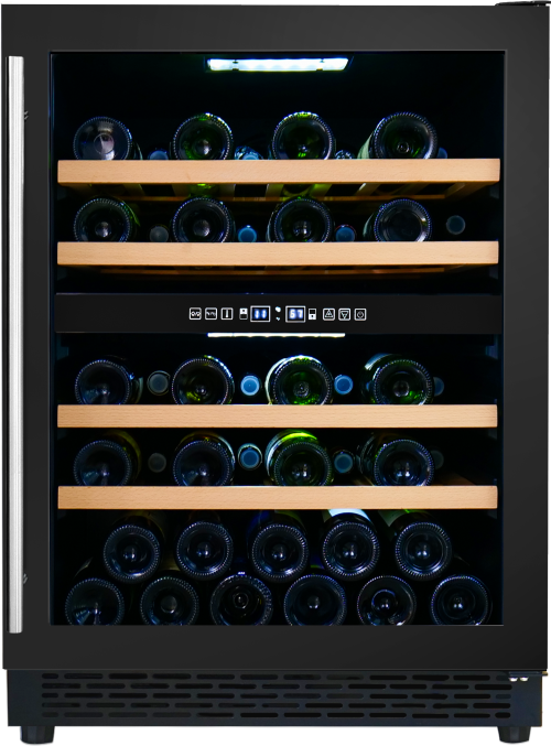 Wine Cooler Factory 820mm Height Black Dual Zone Wine Fridge for Storage Bordeaux with 4 Wire Rack ZS-B145