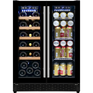 Wholesale Undercounter Double Glass Door Wine And Beverage Coolers Fridge ZS-B120 For Drinks Storage With Wire Rack SS Handle