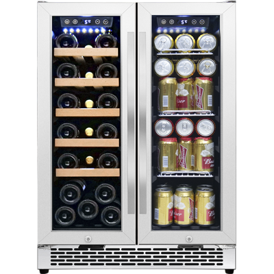 Wholesale Undercounter Wine And Beverage Coolers Fridge ZS-B120 For Drinks Storage With Stainless Steel Handle and Double Door