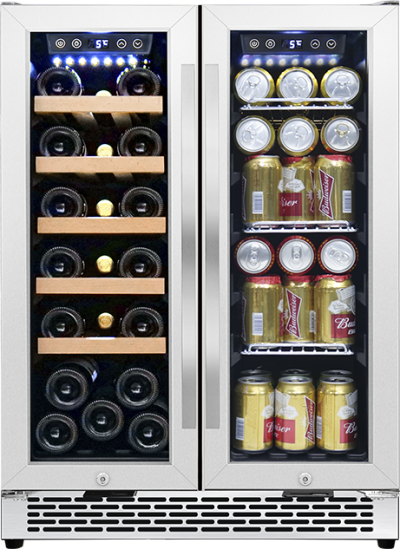 Wholesale Undercounter Wine And Beverage Coolers Fridge ZS-B120 For Drinks Storage With Stainless Steel Handle and Double Door