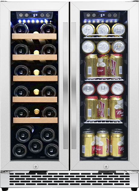 Wholesale Undercounter Wine And Beverage Coolers Fridge ZS-B120 For Drinks Storage With Stainless Steel Handle and Double Door