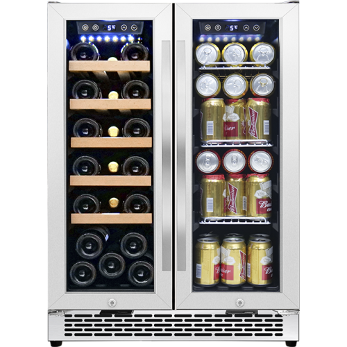 Wholesale Undercounter Wine And Beverage Coolers Fridge ZS-B120 For Drinks Storage With Stainless Steel Handle and Double Door
