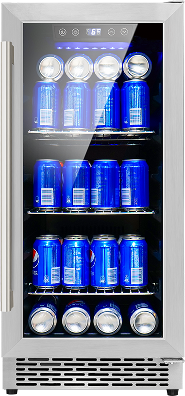 Smart Beverage Cooler Brand OEM Outdoor Storage Beer Drink Cooler with Chrome Shelf and SS Door
