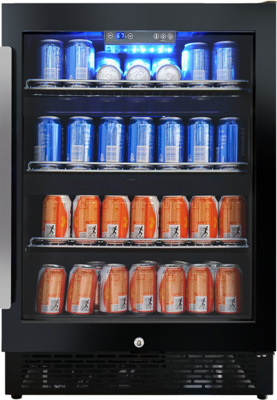 Josoo Single Zone Outdoor Wine Cooler And Bar Beer Fridge Under Counter Refrigerators For Store Ale With Glass Rack And Glass Door