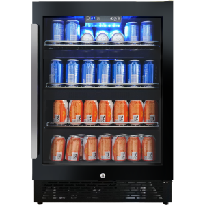 Josoo Single Zone Outdoor Wine Cooler And Bar Beer Fridge Under Counter Refrigerators For Store Ale With Glass Rack And Glass Door