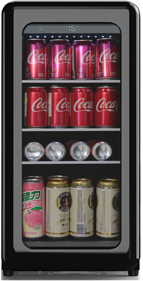 Wholesale 60 Cans Retro Residential Beverage Cooler ZS-A48Y For Coca Cola Drink Storage with Glass Shelf Compressor Cooling