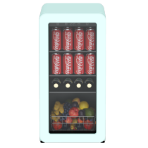 Wholesale 60 Cans Retro Residential Beverage Cooler ZS-A48Y For Coca Cola Drink Storage with Glass Shelf Compressor Cooling