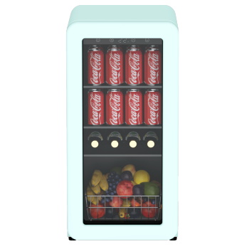 Wholesale 60 Cans Retro Residential Beverage Cooler ZS-A48Y For Coca Cola Drink Storage with Glass Shelf Compressor Cooling