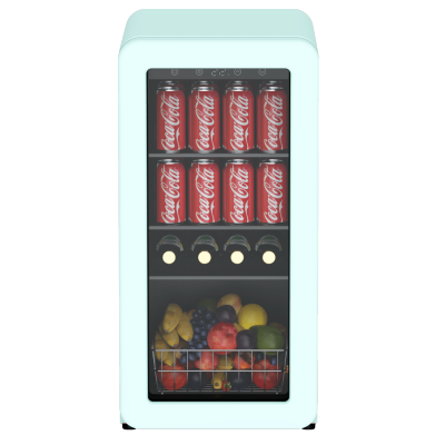 Wholesale 60 Cans Retro Residential Beverage Cooler ZS-A48Y For Coca Cola Drink Storage with Glass Shelf Compressor Cooling