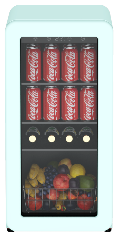 Wholesale 60 Cans Retro Residential Beverage Cooler ZS-A48Y For Coca Cola Drink Storage with Glass Shelf Compressor Cooling