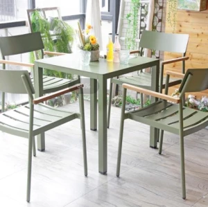 Garden Chair For Outdoor Coffee Shop Modern Aluminum Stackable Design Furniture
