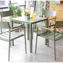 Garden Chair For Outdoor Coffee Shop Modern Aluminum Stackable Design Furniture