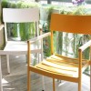 كرسي حديقة للمقهى في الهواء الطلق أثاث تصميم حديث من الألومنيوم قابل للتكويم