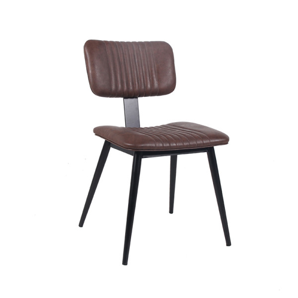 Indoor Restaurant Dining Chair Modern Furniture Metal Frame Leather Chair