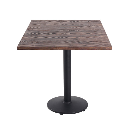 قاعدة طاولة أنبوب الحديد لمطعم طاولة خشبية طاولة مقهى طاولة معدنية مستديرة الساق
