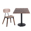 قاعدة طاولة أنبوب الحديد لمطعم طاولة خشبية طاولة مقهى طاولة معدنية مستديرة الساق