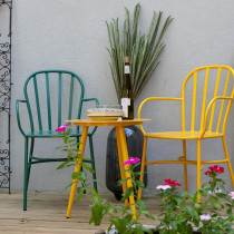 Patio Stacking Chair Aluminum Vintage Design Garden Furniture Outdoor Armchair