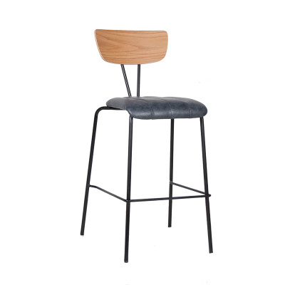 Taburete de bar de cuero apilable para restaurante interior de muebles de silla de Bar de diseño moderno